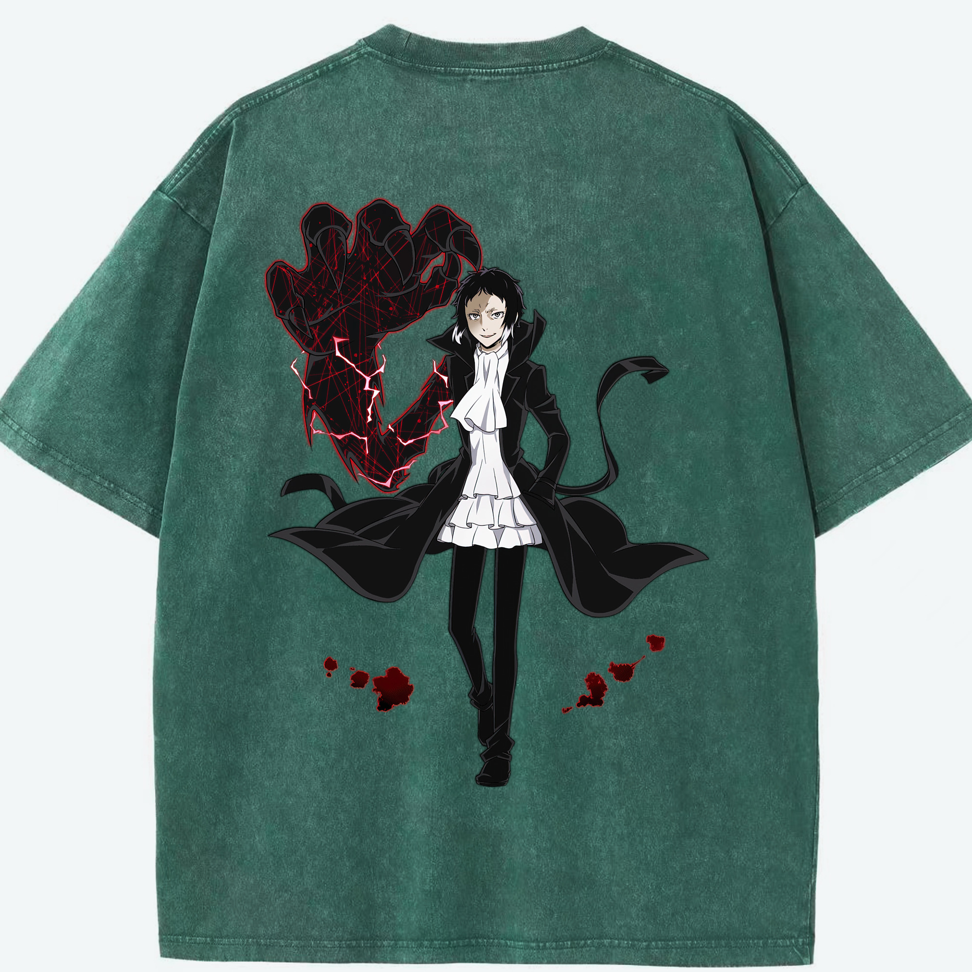 （画像用） 文豪ストレイドッグス Bungo Stray Dogs 綿100% ヴィンテージ風 半袖Tシャツ（背面プリント）